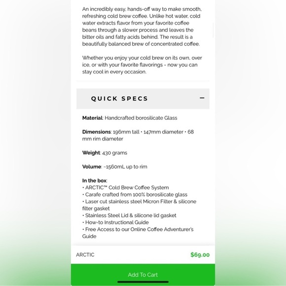 Nib Icosa brewhouse Arctic Cold Brew Coffee System -3 piece set - Picture 8 of 8